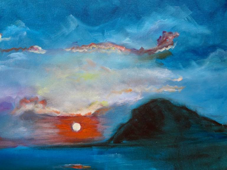 Original Art Deco Beach Painting by Jenny Jonah