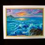 custom made white lacquer wood frame with gold trim