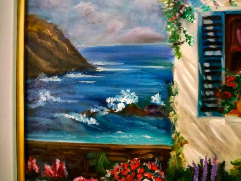 Original Abstract Expressionism Beach Painting by Jenny Jonah