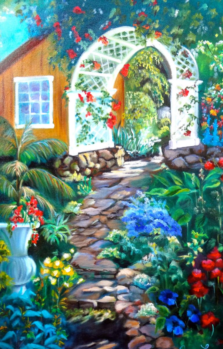Garden Arbor Painting by Jenny Jonah | Saatchi Art Germany