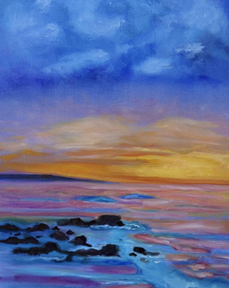 Sunset Beach Painting By Jenny Jonah Saatchi Art