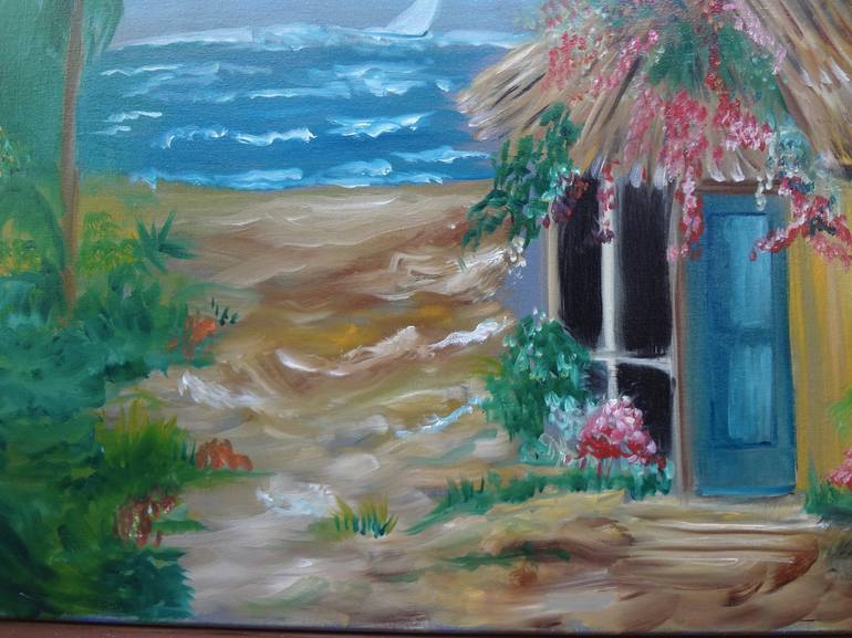 Original Impressionism Beach Painting by Jenny Jonah