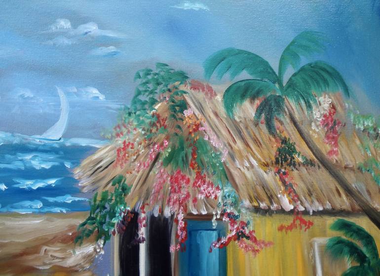 Original Impressionism Beach Painting by Jenny Jonah