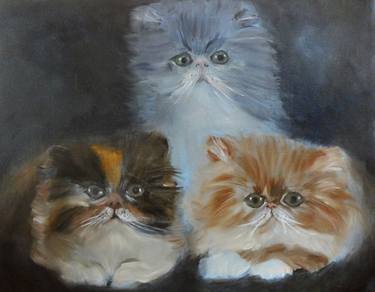 Original Art Deco Cats Paintings by Jenny Jonah