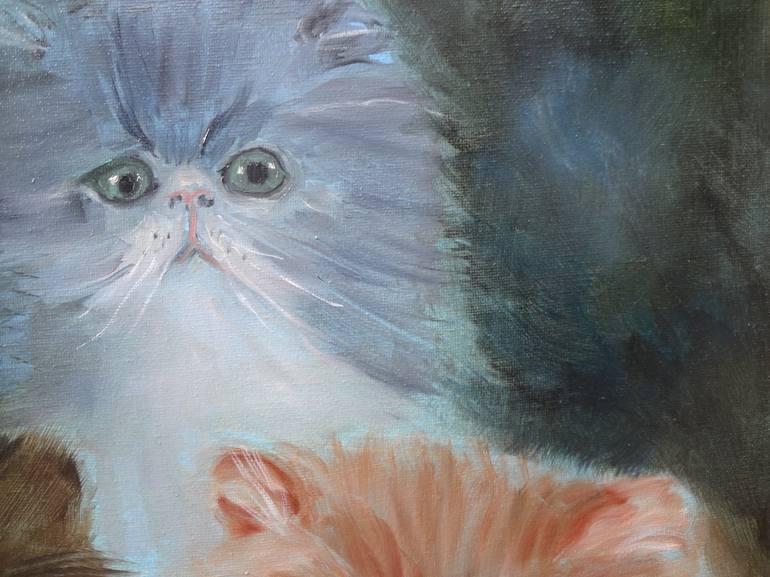 Original Art Deco Cats Painting by Jenny Jonah