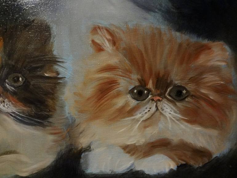 Original Art Deco Cats Painting by Jenny Jonah