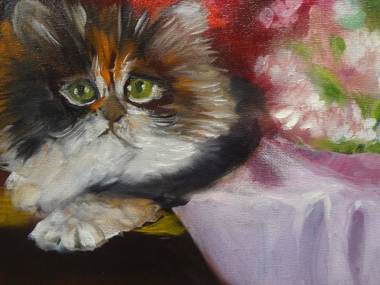 Original Art Deco Floral Painting by Jenny Jonah