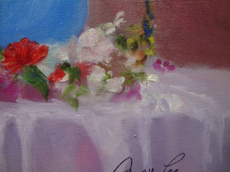 Original Art Deco Floral Painting by Jenny Jonah