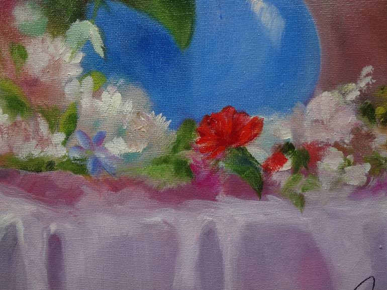 Original Art Deco Floral Painting by Jenny Jonah