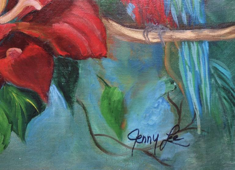 Original Art Deco Floral Painting by Jenny Jonah