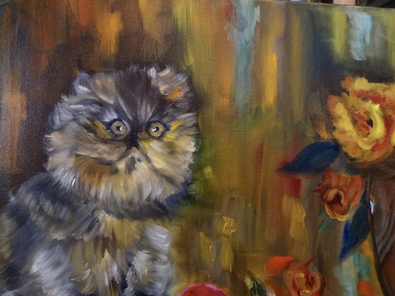 Original Cats Painting by Jenny Jonah
