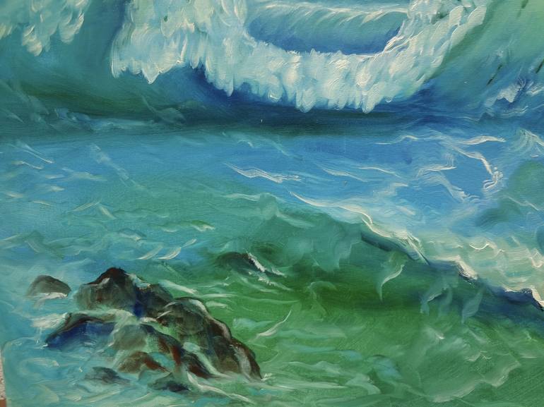 Original Art Deco Seascape Painting by Jenny Jonah
