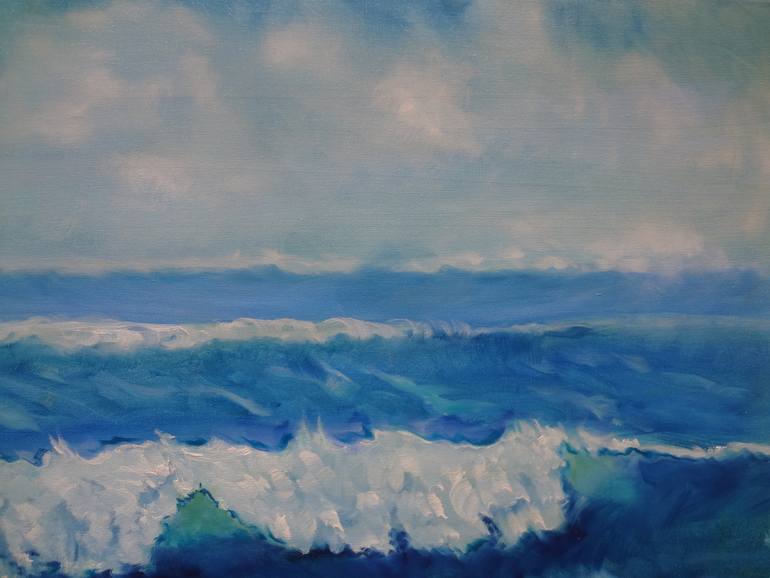 Original Art Deco Beach Painting by Jenny Jonah