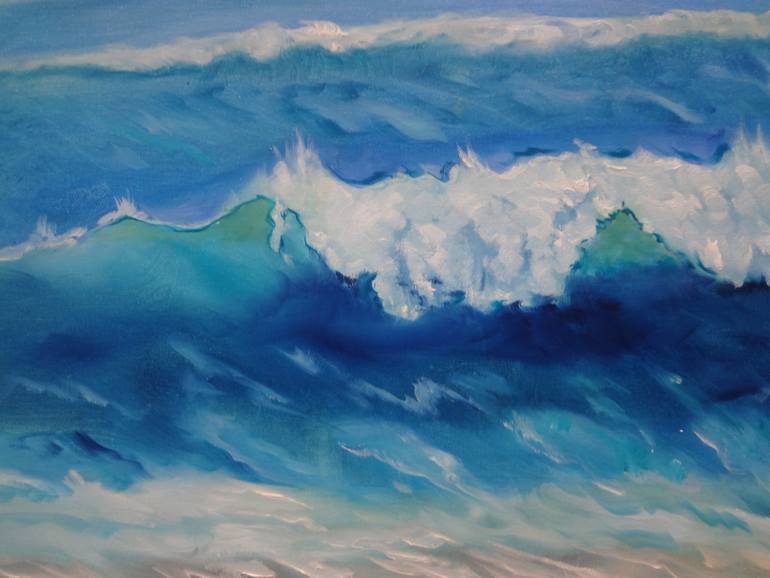 Original Art Deco Beach Painting by Jenny Jonah