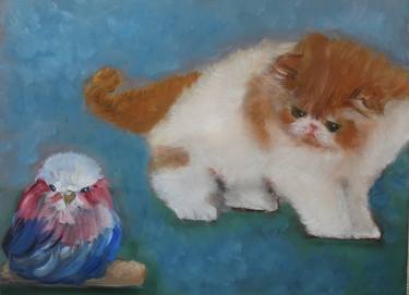 Print of Cats Paintings by Jenny Jonah