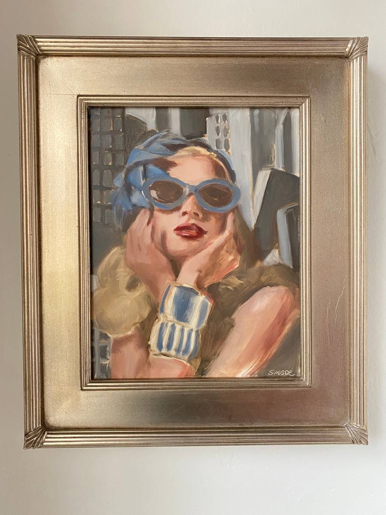 Original Art Deco Women Painting by Leslie Singer