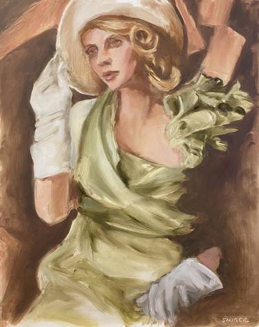 Original Art Deco Women Paintings by Leslie Singer
