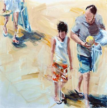 Original Figurative Family Paintings by Lieve Maes