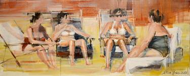 Original Figurative Beach Paintings by Lieve Maes