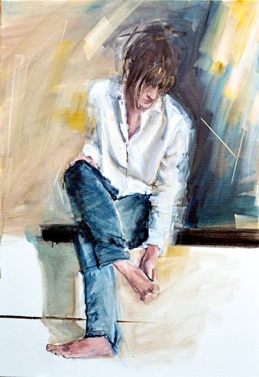 Original Figurative People Paintings by Lieve Maes