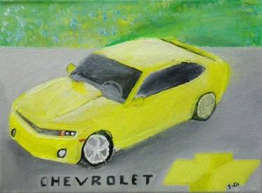 Painting of yellow car thumb