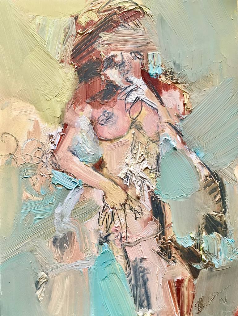 Untitled - Woman sucking finger with ambiguous hand Painting by Bethany  Petryszak | Saatchi Art