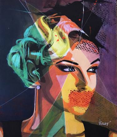 Original Pop Art Women Paintings by VICCAS Victor Castro