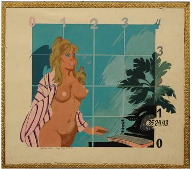 Original Pop Art Erotic Collage by J Marc LALOUX