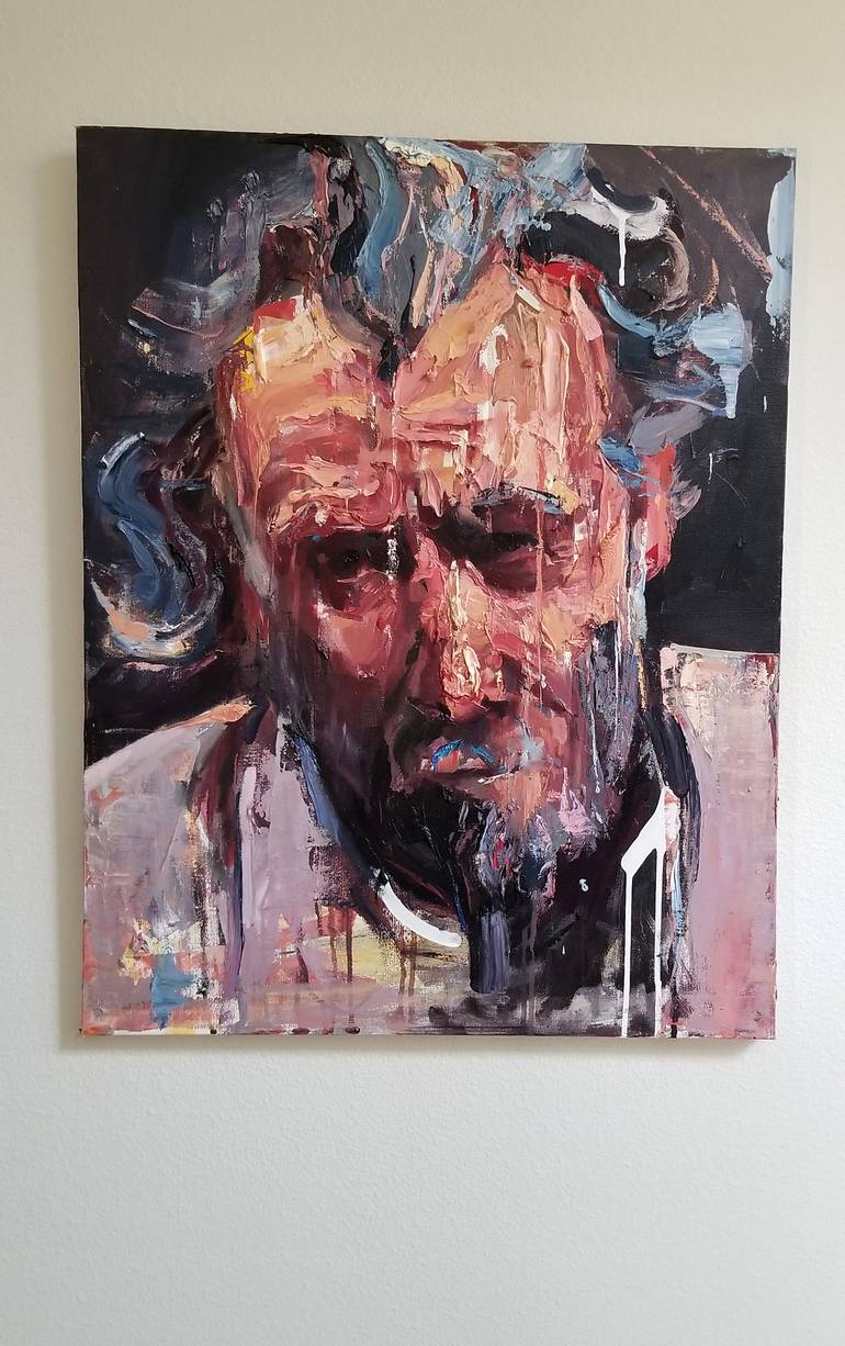 Original Abstract Portrait Painting by Zach Mendoza