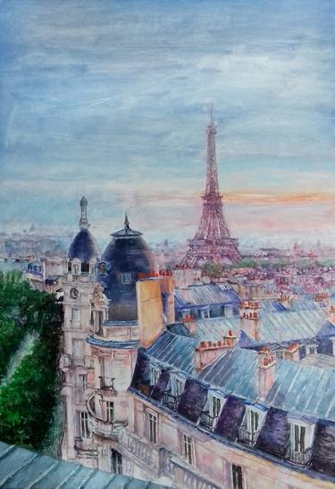 Original Figurative Cities Paintings by Emvienne Maria Anvers