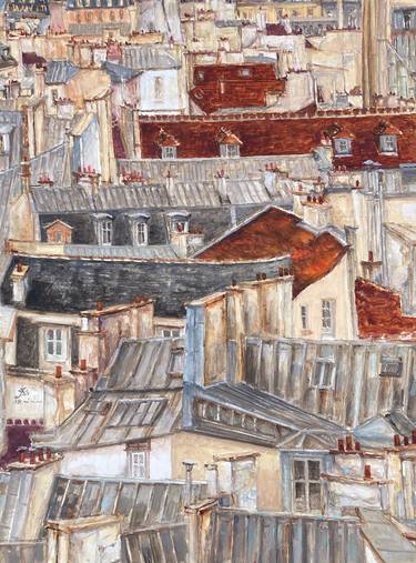 Original Contemporary Cities Painting by Emvienne Maria Anvers