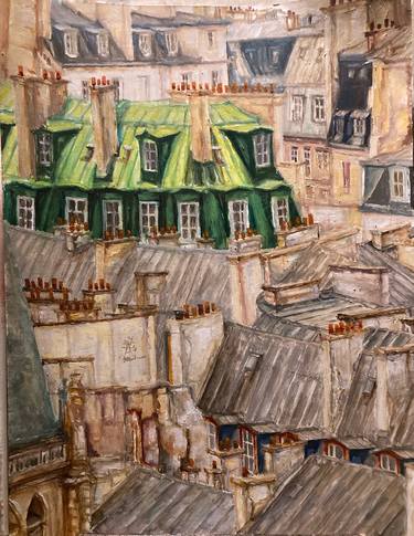 Original Figurative Cities Paintings by Emvienne Maria Anvers