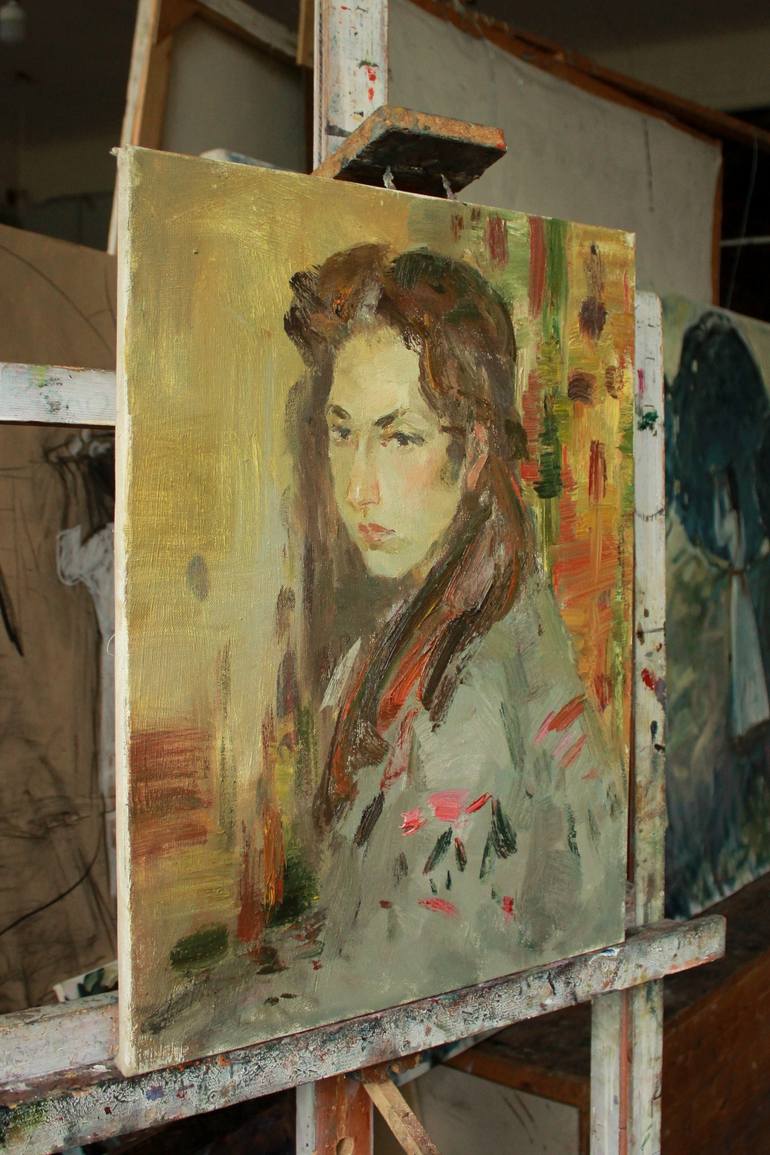 Original Impressionism Portrait Painting by Alona Andreeva