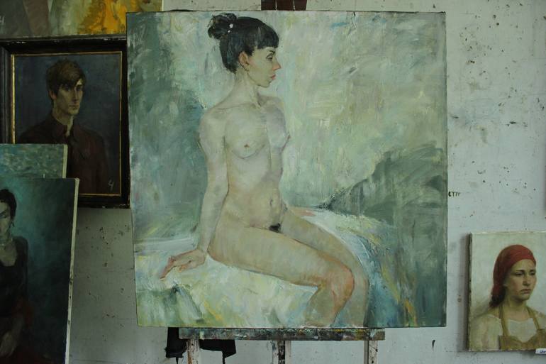 Original Figurative Nude Painting by Alona Andreeva