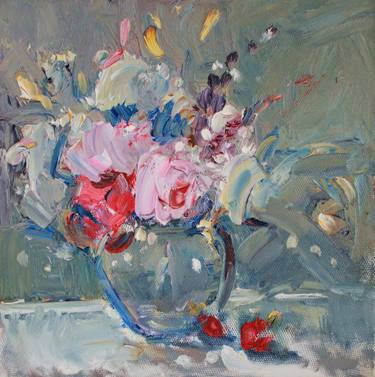 Original Abstract Floral Painting by Alona Andreeva
