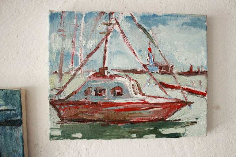 Original Boat Painting by Alona Andreeva