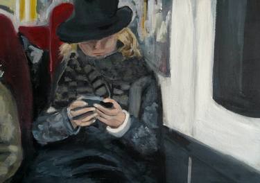 On Train, Woman on Phone thumb