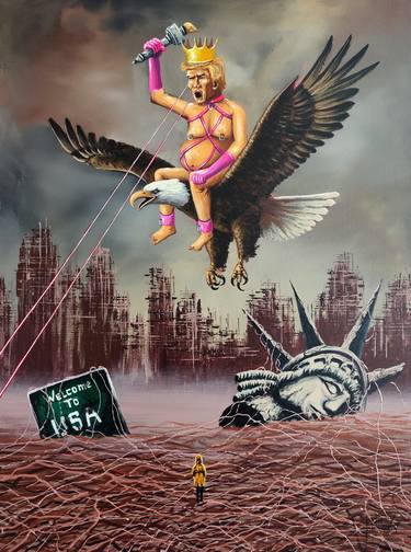 Original Surrealism Politics Painting by Eugene Gorbachenko