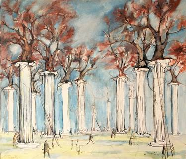 Print of Expressionism Tree Paintings by Irina Oshley