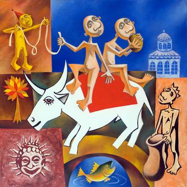 Original Figurative Classical mythology Paintings by Oleg Chernykh