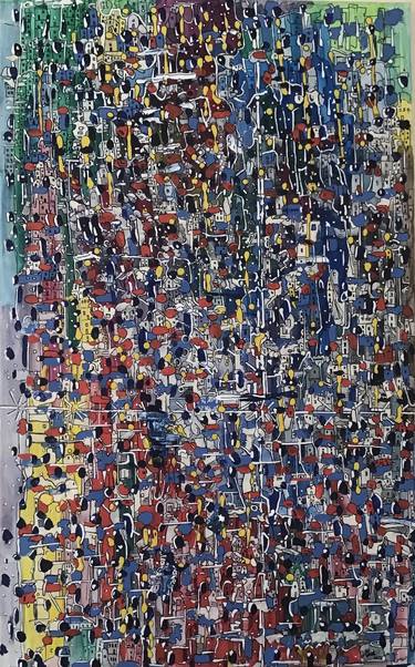 Original Abstract Expressionism Cities Painting by Cristy Alberto