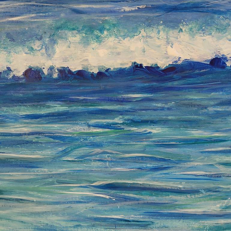Original Abstract Seascape Painting by Mirit Orly Levin