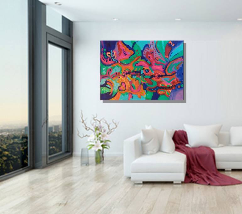 Original Abstract Expressionism Abstract Painting by Mirit Orly Levin