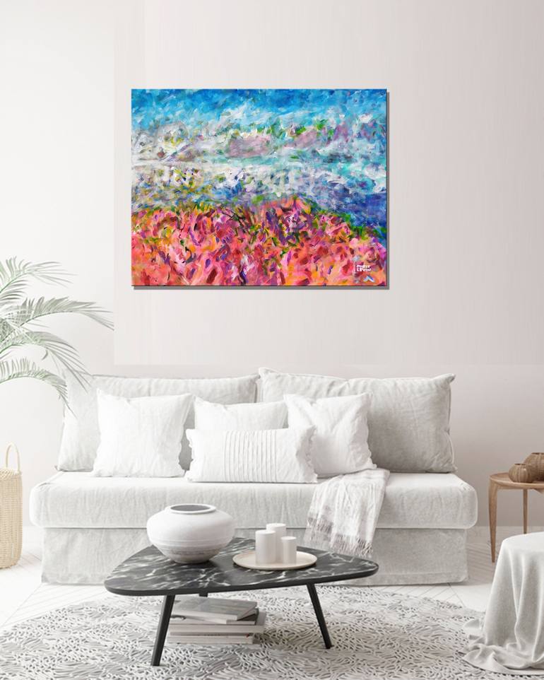 Original Abstract Landscape Painting by Mirit Orly Levin