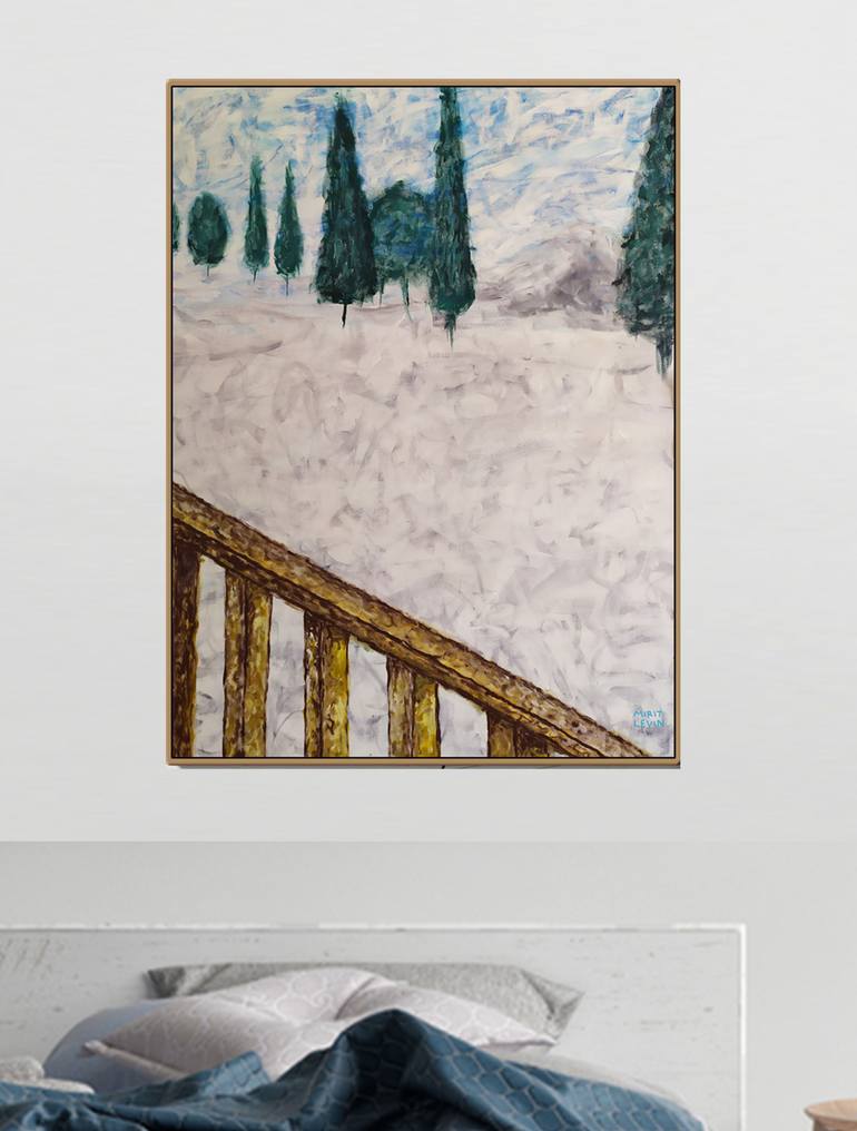 Original Abstract Landscape Painting by Mirit Orly Levin