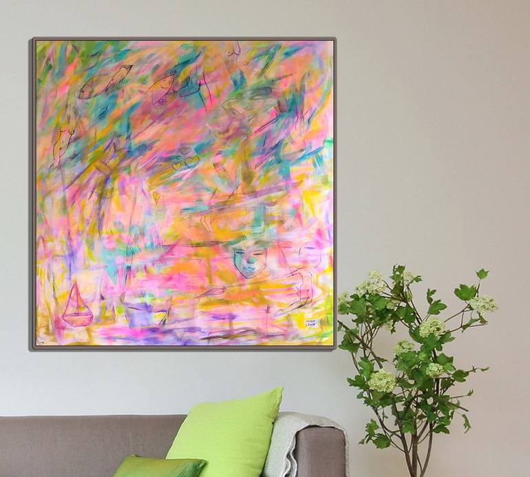 Original Abstract Expressionism Abstract Painting by Mirit Orly Levin