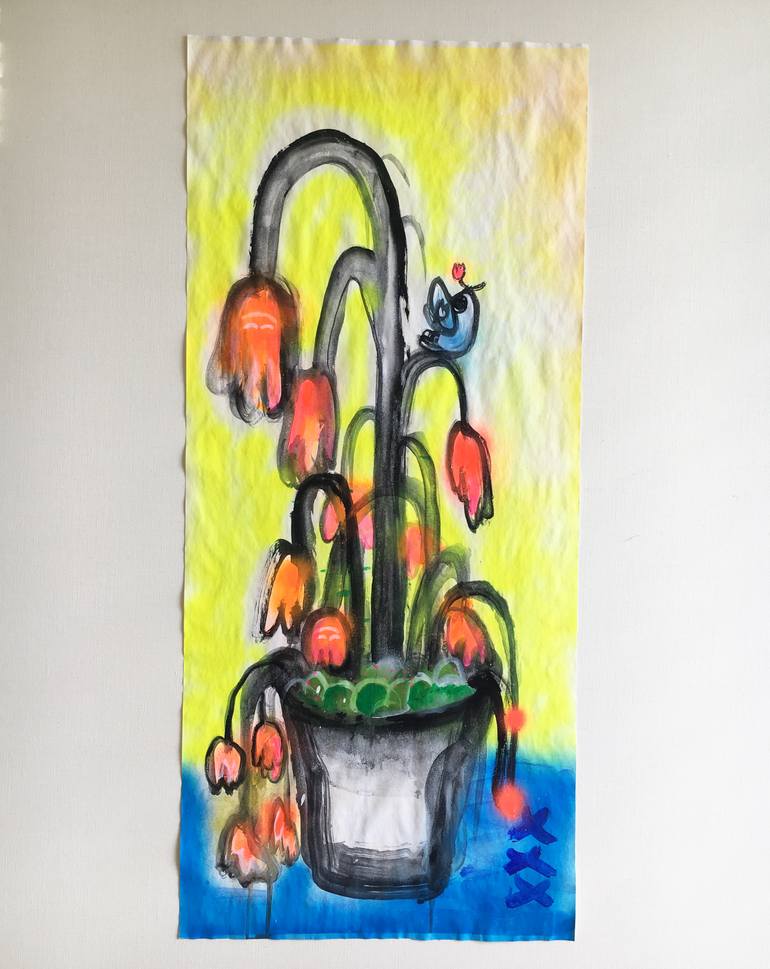 Original Illustration Floral Painting by Chika Wu