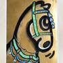Horse #15
A horse wearing accessories.
Acrylic with brass leaves on plastic paper.
Size: A3 (42x29.7cm)