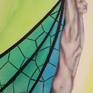 This painting is inspired by the creation of life and how most living creatures come from a fertilized egg. The bright colours represent vitality and fertility