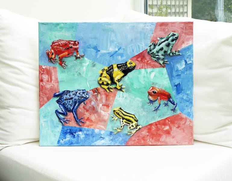 Poison Dart Frogs Painting by Jacqueline Talbot